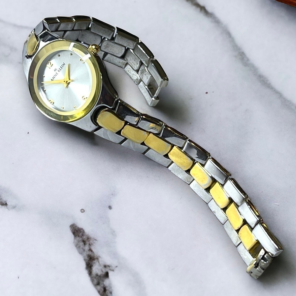 Anne Klein Two Tone Watch Womens Silver Tone Gold Tone Wristwatch Quartz Works